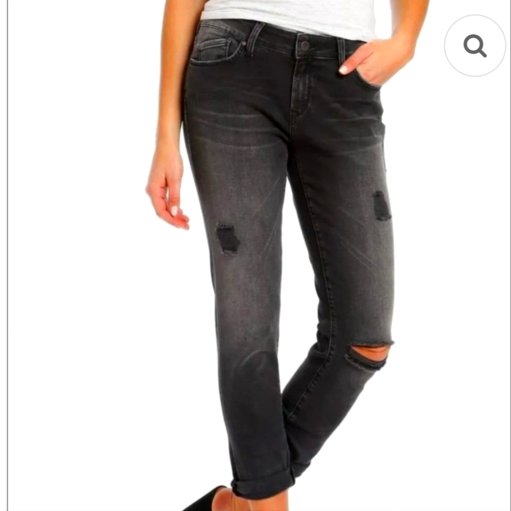 Distressed Slim Boyfriend Jeans Fits Size 27/28 Vital Y2K 90s New